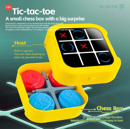 5-in-1 Electronic Touch Tic Tac Toe Puzzle Game – Fun for All Ages