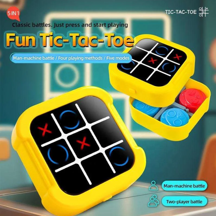 5-in-1 Electronic Touch Tic Tac Toe Puzzle Game – Fun for All Ages